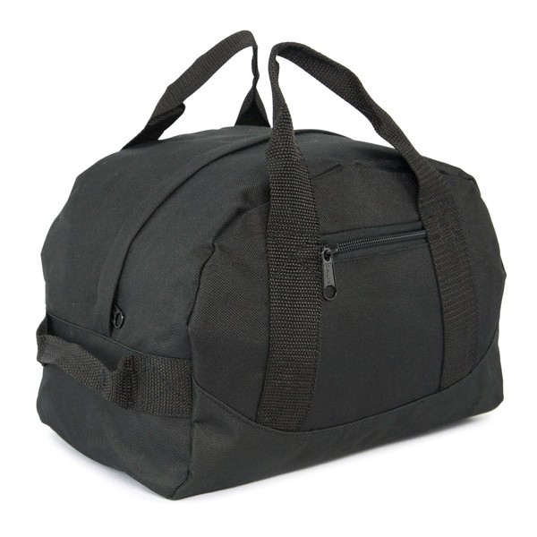 12" Mini Two Tone Duffle Bag (Black) Small