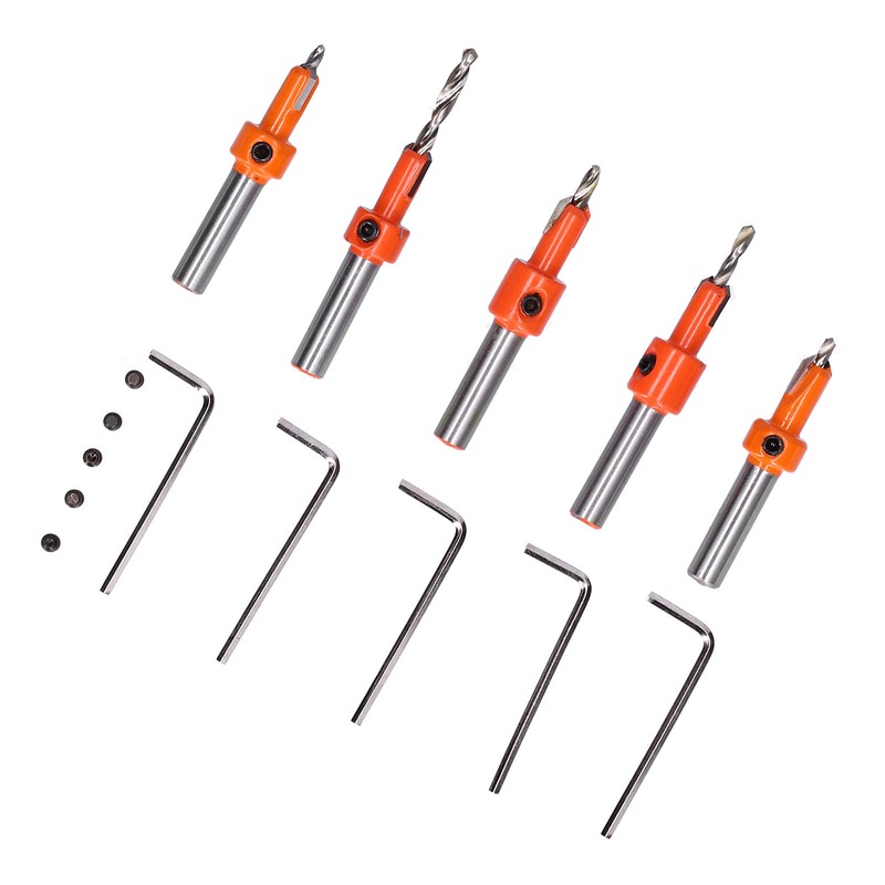 5Pcs Countersink Drill Bit Set High Hardness Strong Cutting Force