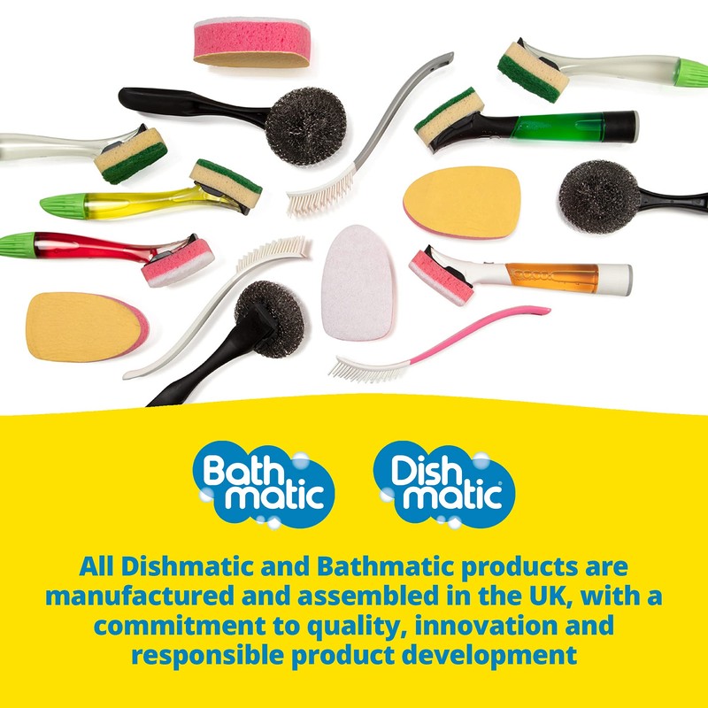 Dishmatic Black Extra Heavy-Duty Washing-Up Sponge Refill Heads with Antibacterial