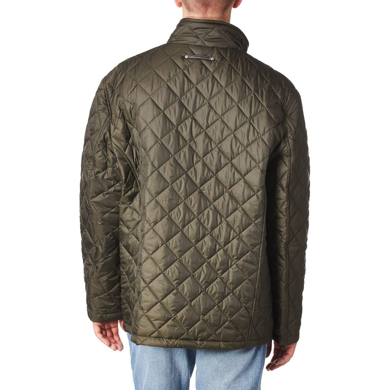 Cole Haan Men's Quilted Barn Jacket, Olive, Medium