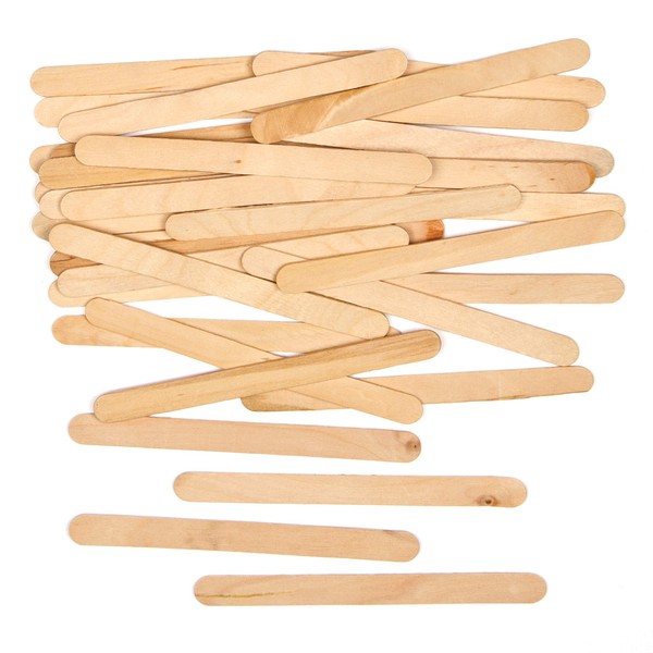 Baker Ross AG2063 Natural Wooden Lollipop Popsicle Sticks for Arts