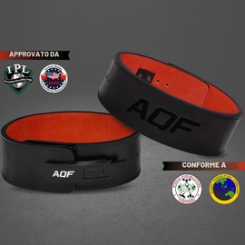 AQF Cintura Palestra Uomo - 4" Larga 13mm Spessa Cintura Palestra Sollevamento Pesi Powerlifting - Pesistica Leva Fibbia Belt - Cintura Schiena Sostegno per Bodybuilding (Fibbia in Lega, M)