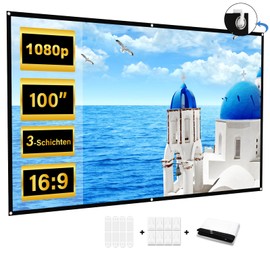 Projector Screen 100 Inch Foldable Portable Screen Projector Aultra Thin and High Resolution for Home Cinema Indoor Outdoor School Party