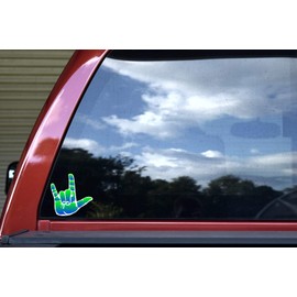 StickerTalk ASL I Love You Vinyl Sticker, 4 inches by 4 inches