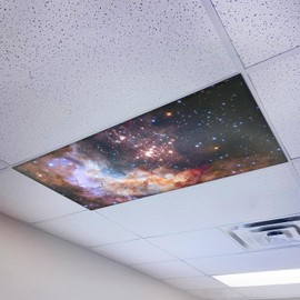 Magnetic Fluorescent Light Cover for Ceiling Lights Classroom 2x4 - High Resolution Magnetic Office Light Filter (Pack of 1) - Improve Focus, Eliminate Headaches & Eyestrain - Astronomy