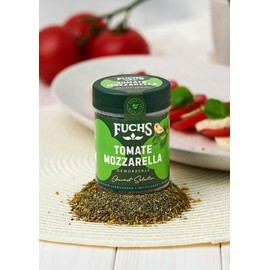 Fuchs Gourmet Selection Mediterranean Tomato Mozzarella Spice Preparation, Refillable Tomato Mozzarella Spice, Spice Mix with Herbs, for Various Mozzarella Variations, Vegan, 80 g