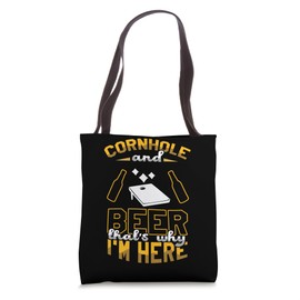 Cornhole And Beer That's Why I'm Here Sand Bag Toss Cornhole Tote Bag