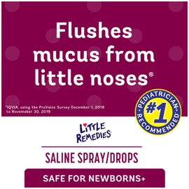 Little Remedies Saline Spray/Drops | 1 oz | Pack of 1 | For Noses to Breathe Easily | Gently Wash Away Mucus | Newborn Safe