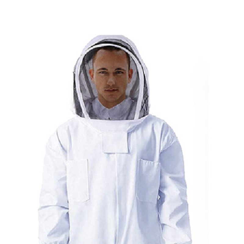 Professional Bee Suit Comfortable Breathable White Double Side Large Pocket