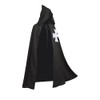 BLESSUME Medieval Knights Templar Hospitaller Hooded Cape (Black 1)