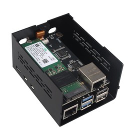 ZDE ZP593 PCIe to 2.5G Ethernet Port PCIe to M.2 Key M NVMe SSD HAT Expansion Board with ZC506 Aluminum Case for Raspberry Pi 5 2GB 4GB 8GB 16GB