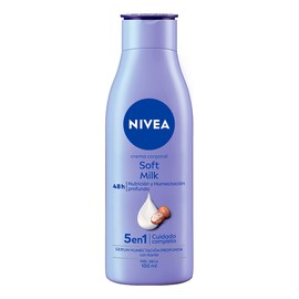 NIVEA Body Crema Corporal humectante Soft Milk (100 ml), 48 horas de Humectación y Suavidad Profunda con manteca de Karité ideal para Piel Seca
