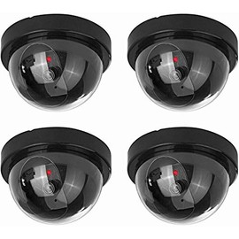 Sentry CCTV 4X Immitation Dummy Fake Dome CCTV Camera Fake Security Cams With Flashing Red LED Light