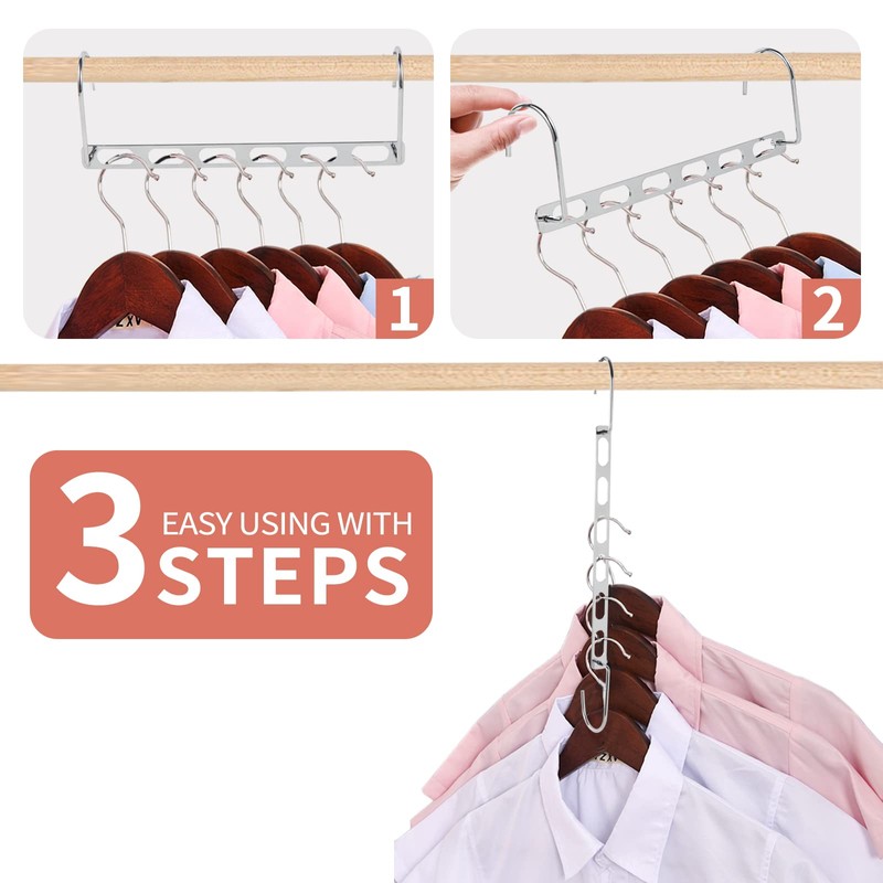 Hangers Space Saving, 12 Pack Metal Hanger Organizer, Closet Space