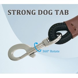 JDIDNEID Short Dog Leash, 12 Inch Rope Traffic Handle Leash, 1/2" Strong Nylon Dog Tab Training Leash for Medium/Large/Ex-Large Dogs Outdoor Walking Black