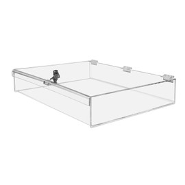 Marketing Holders Display Case 24"W x 18"D x 3.75"H Locking Clear Acrylic Collectibles Artifacts Baseball Cards Coins Comic Books Document Storage Acrylic with Top Hinged Door Security Keep Valuables Secure