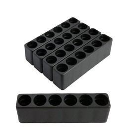 Toolcool 10pcs 6 Holes 1/4 Inch Hex Shank Screwdriver Bit Holder Drill Bits Organizer Storage Case Plastic