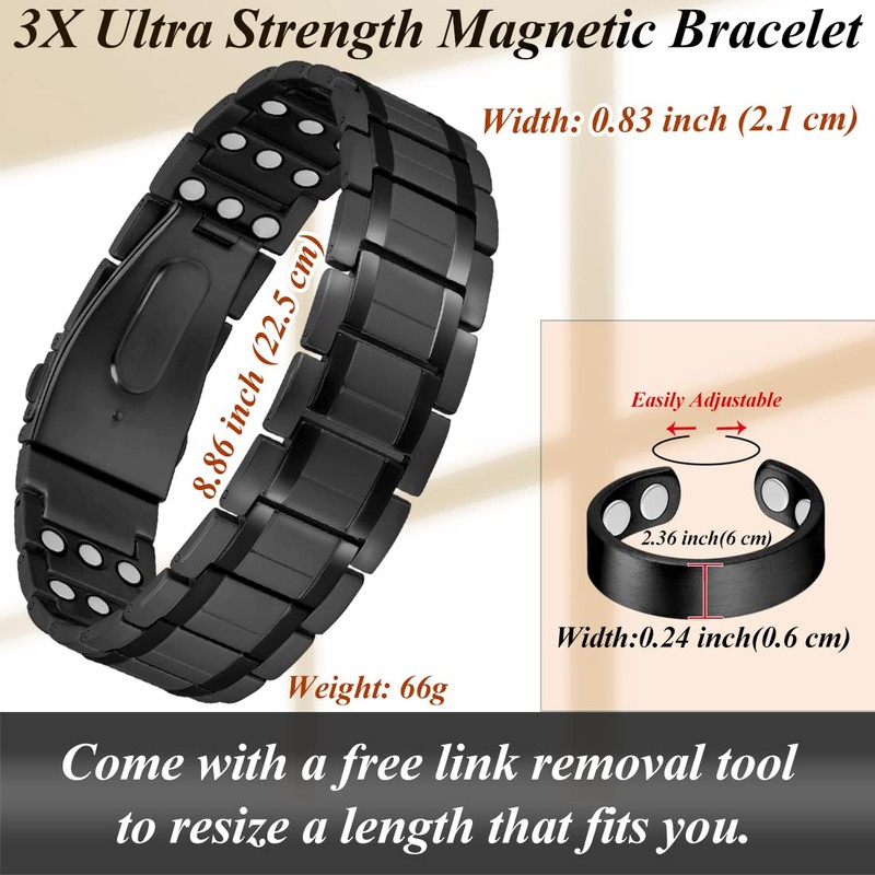 Cigmag Magnetic Bracelets for Men Titanium Steel Bracelet with Adjustable