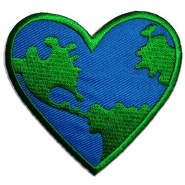 Iron on patches - Peace on earth - blue - 7,2x7,2cm - Application Embroided patch badges