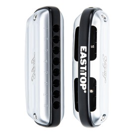 East top Harmonica,8 Hole Blues Harmonica, C Key Diatonic Blues Harp Mouth Organ Harmonica For Adults, Beginners, Professionals and Students, as a Gift,silver