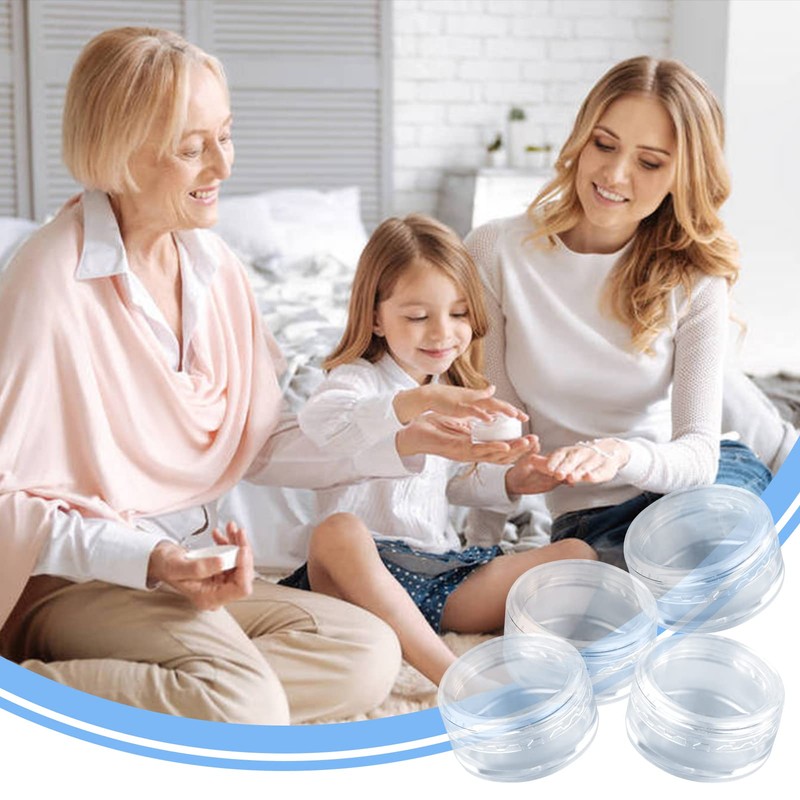 25 Pcs Empty Plastic Cosmetic Jars, 5ml Sample Pots Bottles