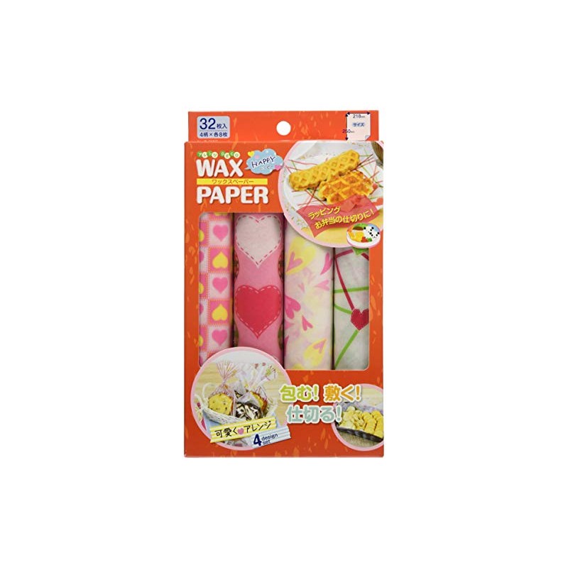 Pearl Metal Arrange DECO Wax Paper 8.6"x9.8" 32-Sheet Happy D-1160