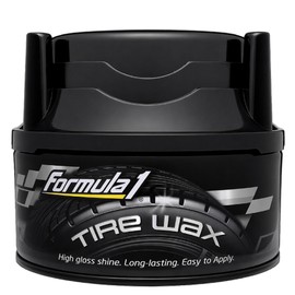 Formula 1 Tire Wax - Long Lasting Tire Gel for Black Glossy Tires, Water Resistant, Restores Plastic Trim, Foam Applicator Included, 10oz