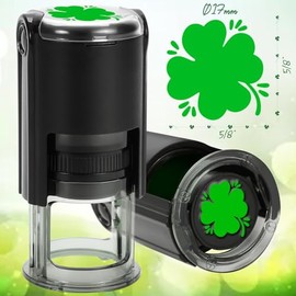 Idealiveny Self-Inking-Rubber-Shamrock-Stamps for St. Patricks Day Lucky Clover Stamp for Irish St Patricks Day for Card Making Supply Holiday Stamps for Crafting (St. Patrick's Day Four Leaf Clover)