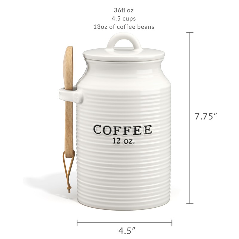 Barnyard Designs Coffee Canister for Kitchen Counter, Decorative Ceramic Coffee