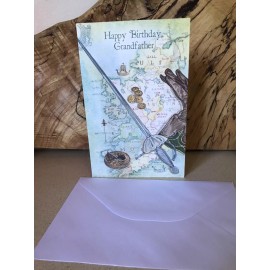 Popular Greetings Happy Birthday Grandfather From Grandchild Extra Special Map Sword Coins Gloves