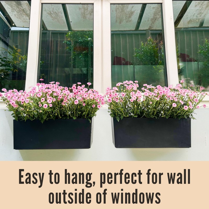 LaLaGreen Wall Planters for Indoor (2 Pack, 20 Inch) Black