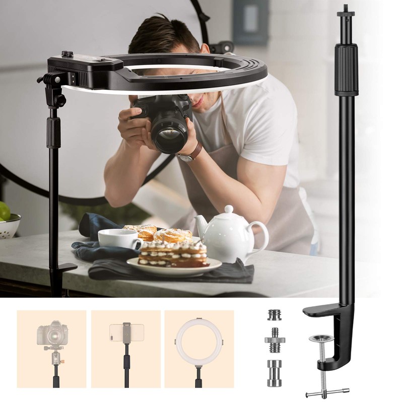 TARION Table Light Tripod Clamp Tripod 35-62 cm Adjustable Light