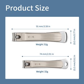 ZHANG XIAO QUAN SINCE 1628 Nail Clippers Set, 2 Pack Ultra Sharp Stainless Steel Toenail Clippers, Fingernail Cut Nippers with Curved Blades for Seniors, Men & Women - Silver & Gold