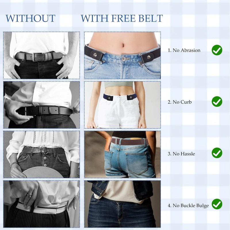 JIYIN 3 PCS No Buckle Stretch Belts for Toddler, 3