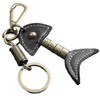 White Fang AZ165 Keychain, Keyring, Leather, Stylish, Retro, Charm, Fish,