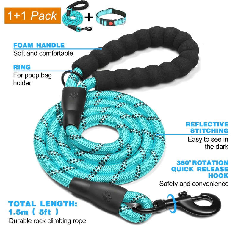 haapaw Reflective Dog Collar Padded with Soft Neoprene Breathable Adjustable