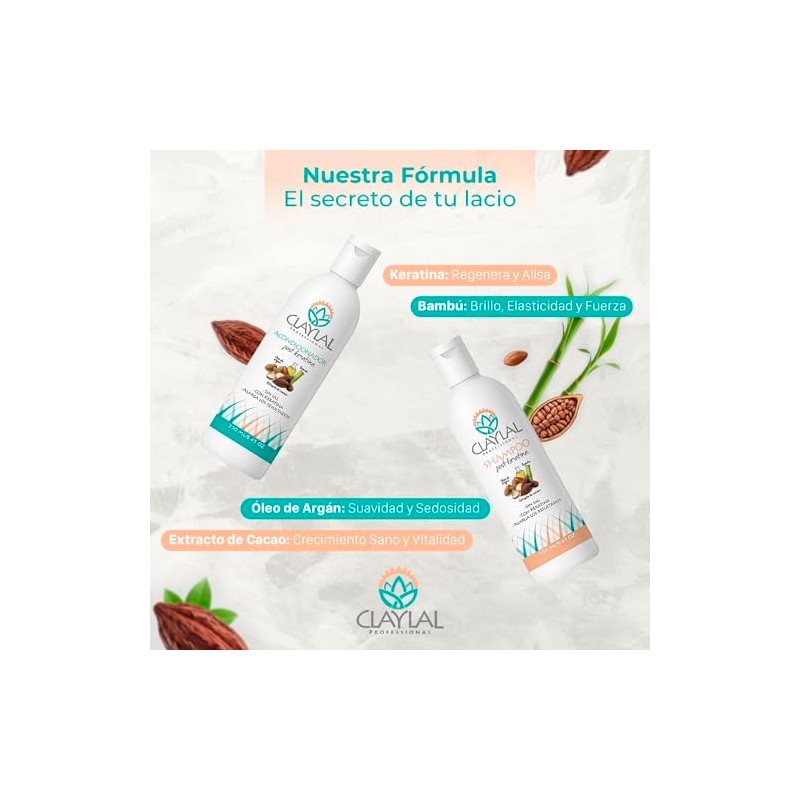 Claylal Professional | Shampoo y Acondicionador Post keratina 250ml c/u