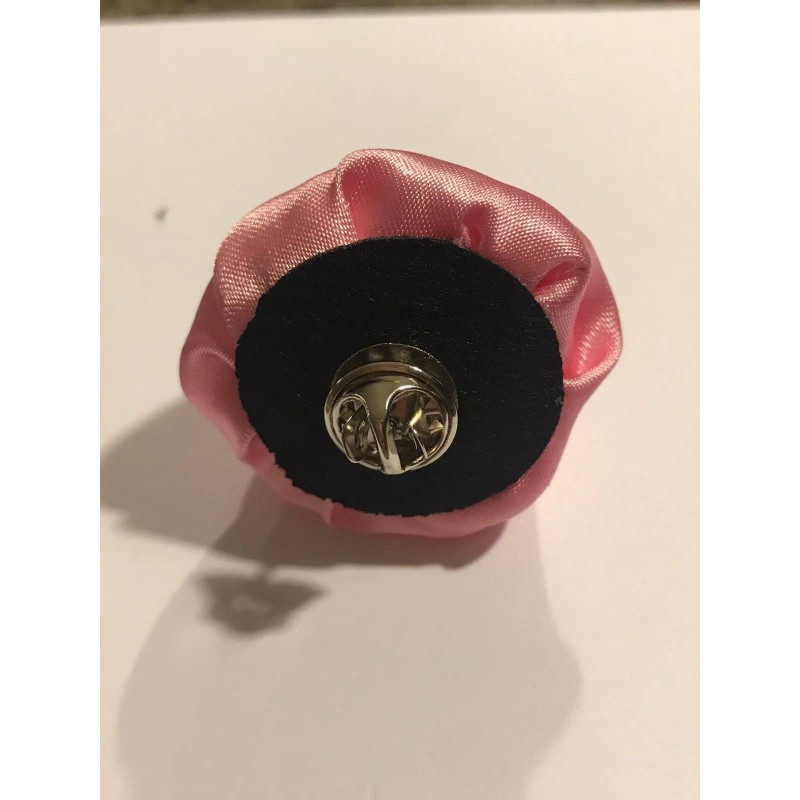 Unbranded Rose Shaped Lapel Stud Pin - Bright Pink Silky