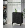 SETVSON Laundry Hamper with Lid, 112 L Handwoven Rattan Wicker