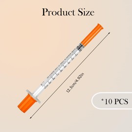 Dispensing Measuring Tool Individually Wrapped 1ML Plastic Syringe Disposable Scientific Syringe for Precise Liquid Measurement Scientific DIY Using 10 PCS 30G*8mm