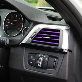 X AUTOHAUX 20pcs Car Air Conditioner Outlet Vent Trim Decorative Strip Purple