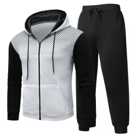 YOUTHUP Men's Hooded Tracksuits Sweatsuits 2 Pieces Sets Full Zip Athletic Jogging Sweat Suits Long Sleeve Sweatpant Outfits Casual Sport for Men(S-3XL)