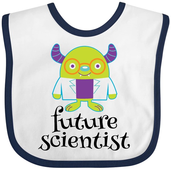 inktastic Future Scientist Lab Technician Baby Bib White and Navy