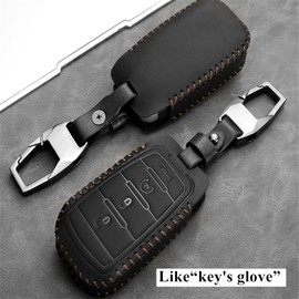 Avgardcat Leather Compatible with ram Key fob Cover for Dodge 2019 2025 RAM 1500 2500 3500 Accessories 4 Buttons Keychain
