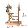 GOVNPJ Bird Play Stand - 14.2x10.2x16.9 Natural Wood Perch for