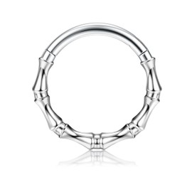 BodyBonita Septum Piercing 16G - 316L Stainless Steel Nose Piercing Nose Ring Hoop for Women Men Helix Conch Piercings Tragus Daith Cartilage Piercing 8mm 10mm, Stainless Steel