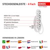 EMOS - 4-way power strip 1.5m - 4 Schuko sockets