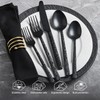 KINGSTONE 20 Pcs Black Hammered Silverware Set for 4, 18/10