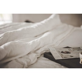 Ger3as Linen Bed Linen Set, 100% Natural Linen, Stonewashed, Natural Fibre Linen, with Envelope Closure (Off White, 40 x 80 cm)