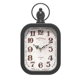 Menterry Small Retro Rectangle Wall Clock, Black Antique Vintage Style Battery Operated Silent Decor Wall Clocks for Farmhouse,Bedroom,Kitchen,Bathroom (11" H x 6.1" W)